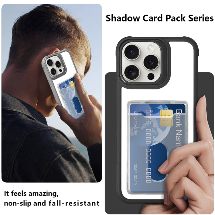 For iPhone Air Electroplated Card Bag Acrylic Hybrid TPU Phone Case(Black) - iPhone Air Cases by buy2fix | Online Shopping UK | buy2fix