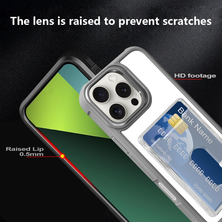 For iPhone Air Electroplated Card Bag Acrylic Hybrid TPU Phone Case(Orange) - iPhone Air Cases by buy2fix | Online Shopping UK | buy2fix