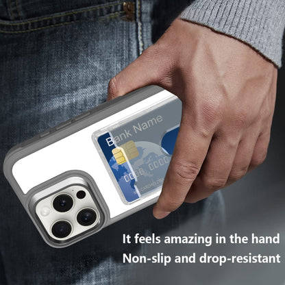 For iPhone Air Electroplated Card Bag Acrylic Hybrid TPU Phone Case(Orange) - iPhone Air Cases by buy2fix | Online Shopping UK | buy2fix