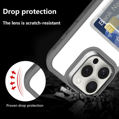 For iPhone Air Electroplated Card Bag Acrylic Hybrid TPU Phone Case(Black) - iPhone Air Cases by buy2fix | Online Shopping UK | buy2fix