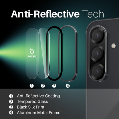 For Samsung Galaxy A36 5G NORTHJO Camera Lens Protector CD Metal Ring Tempered Glass Film(Black) - Galaxy Tempered Glass by NORTHJO | Online Shopping UK | buy2fix