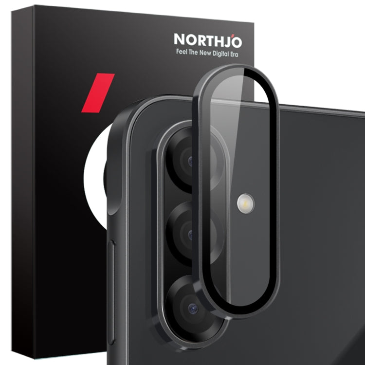 For Samsung Galaxy A56 5G NORTHJO Camera Lens Protector CD Metal Ring Tempered Glass Film(Black) - Galaxy Tempered Glass by NORTHJO | Online Shopping UK | buy2fix