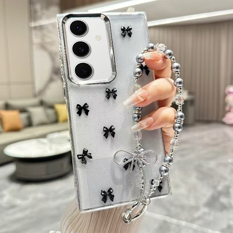 For Samsung Galaxy S25+ 5G Little Fresh Bow Bracelet Chain TPU Phone Case(Black) by buy2fix