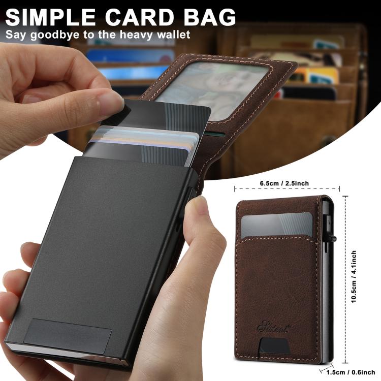 For Samsung Galaxy S25 5G Suteni H19 Litchi Texture 2-in-1 MagSafe Removable Card Case Back Phone Case(Brown) - Galaxy S25 5G Cases by Suteni | Online Shopping UK | buy2fix