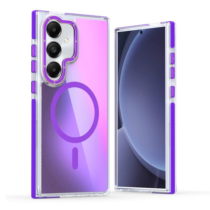 For Samsung Galaxy S25+ 5G Dual-Color Gradient Discolor MagSafe Phone Case(Purple) by buy2fix