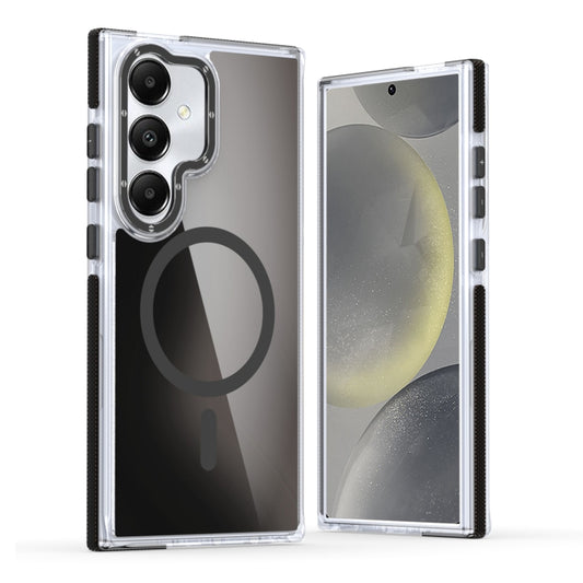 For Samsung Galaxy S25 5G Dual-Color Gradient Discolor MagSafe Phone Case(Black) by buy2fix