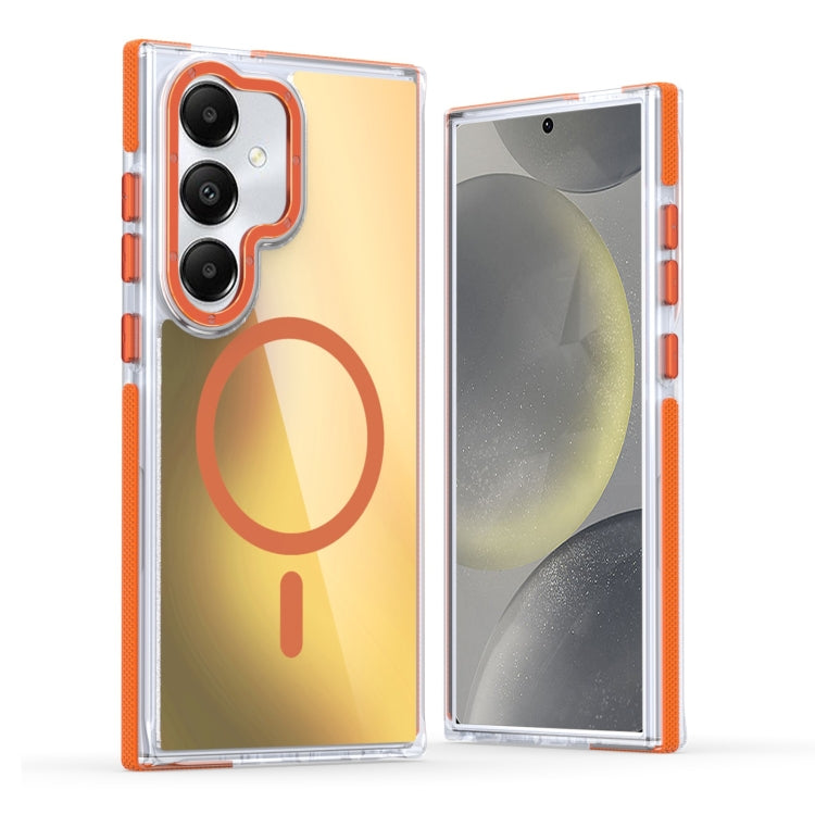 For Samsung Galaxy S25 5G Dual-Color Gradient Discolor MagSafe Phone Case(Orange) by buy2fix