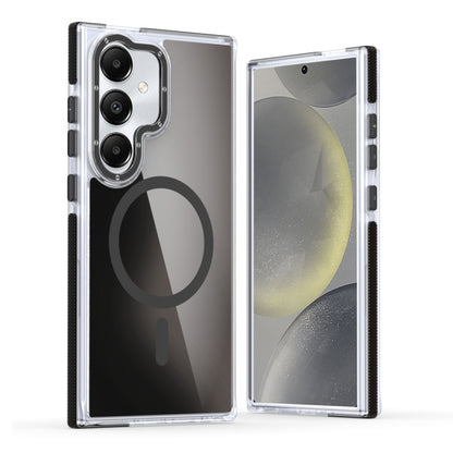 For Samsung Galaxy S25+ 5G Dual-Color Gradient Discolor MagSafe Phone Case(Black) by buy2fix