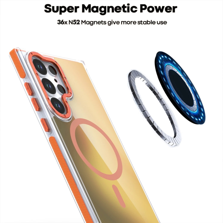 For Samsung Galaxy S25+ 5G Dual-Color Gradient Discolor MagSafe Phone Case(Orange) by buy2fix