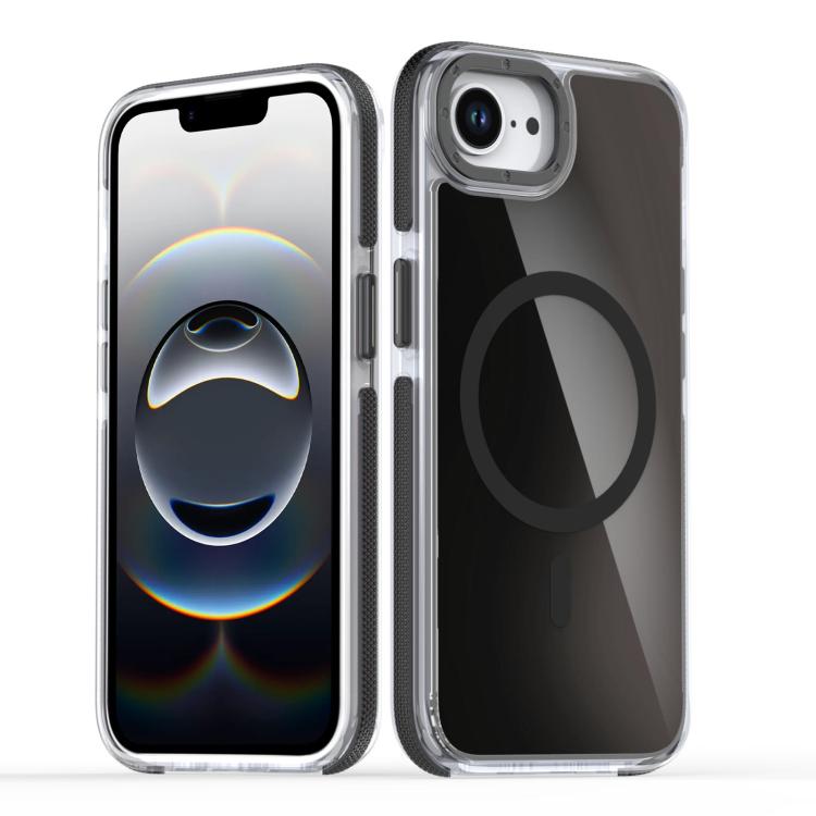 For iPhone 16e Dual-Color Gradient Discolor MagSafe Phone Case(Black) - iPhone 16e Cases by buy2fix | Online Shopping UK | buy2fix