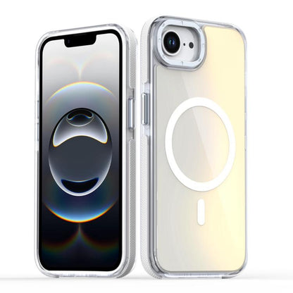 For iPhone 16e Dual-Color Gradient Discolor MagSafe Phone Case(White) - iPhone 16e Cases by buy2fix | Online Shopping UK | buy2fix