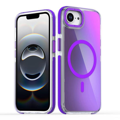 For iPhone 16e Dual-Color Gradient Discolor MagSafe Phone Case(Purple) - iPhone 16e Cases by buy2fix | Online Shopping UK | buy2fix