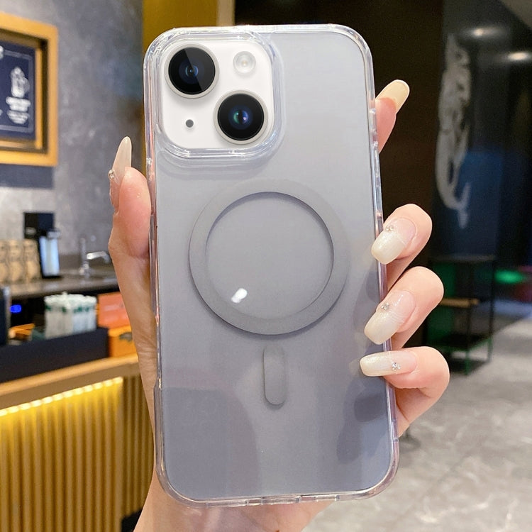 For iPhone 14 Gradient Transparent PC MagSafe Phone Case(Gradient Gray) - iPhone 14 Cases by buy2fix | Online Shopping UK | buy2fix