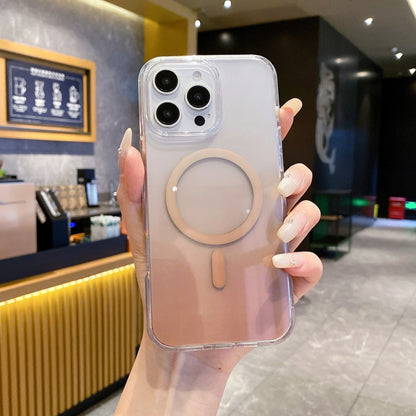 For iPhone 15 Pro Max Gradient Transparent PC MagSafe Phone Case(Gradient Brown) - iPhone 15 Pro Max Cases by buy2fix | Online Shopping UK | buy2fix