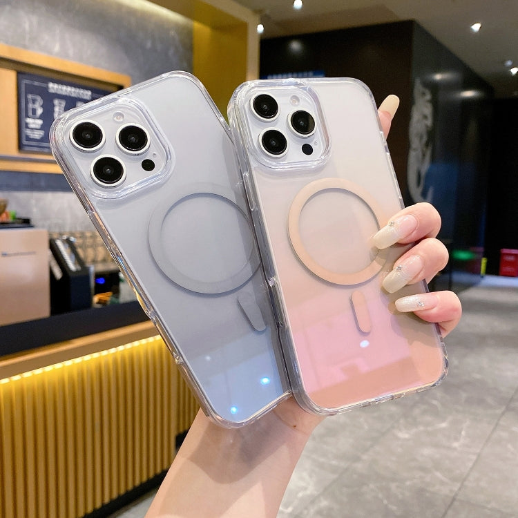For iPhone 15 Pro Gradient Transparent PC MagSafe Phone Case(Gradient Gray) - iPhone 15 Pro Cases by buy2fix | Online Shopping UK | buy2fix