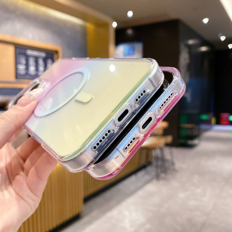 For iPhone 15 Pro Gradient Transparent PC MagSafe Phone Case(Gradient Pink) - iPhone 15 Pro Cases by buy2fix | Online Shopping UK | buy2fix