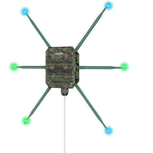 WAVLINK WN588HX3 AX3000 Outdoor WiFi Extender with 6 Antennas Dual Band WiFi Repeater, Plug:UK Plug - Wireless Routers by WAVLINK | Online Shopping UK | buy2fix