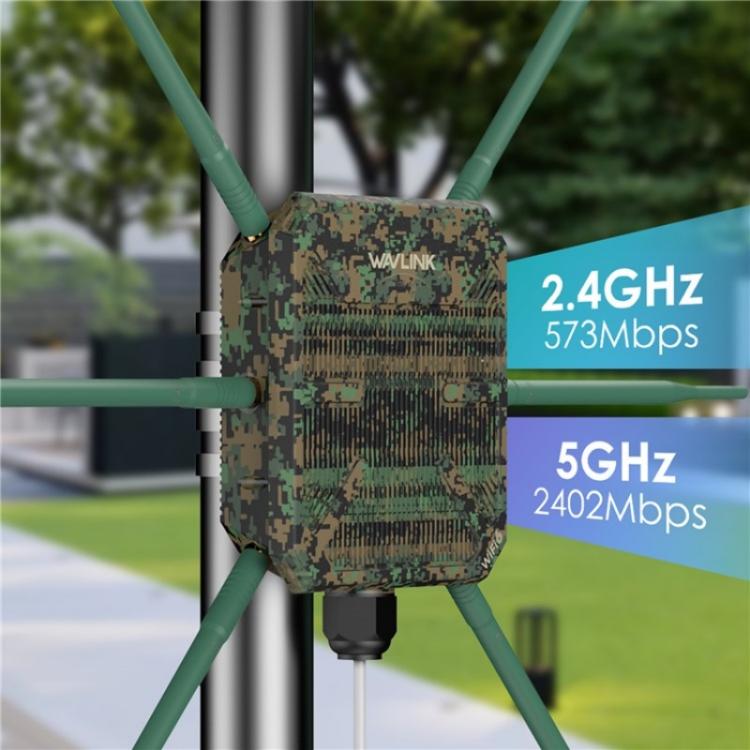 WAVLINK WN588HX3 AX3000 Outdoor WiFi Extender with 6 Antennas Dual Band WiFi Repeater, Plug:US Plug - Wireless Routers by WAVLINK | Online Shopping UK | buy2fix