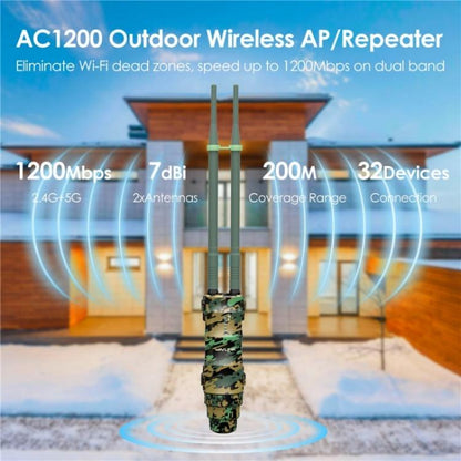 WAVLINK WN570HA2 IP67 Waterproof Outdoor WiFi Extender AC1200 Dual Band Wireless Router, Plug:EU Plug - Wireless Routers by WAVLINK | Online Shopping UK | buy2fix