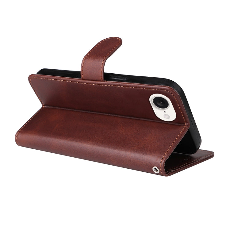 For iPhone 16e ENKAY Card Wallet Calf Texture Leather Phone Case with Screen Film(Black) - iPhone 16e Cases by ENKAY | Online Shopping UK | buy2fix