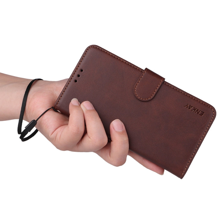 For Samsung Galaxy S25+ 5G ENKAY Card Wallet Calf Texture Leather Phone Case with Screen Film(Black) - Galaxy S25+ 5G Cases by ENKAY | Online Shopping UK | buy2fix