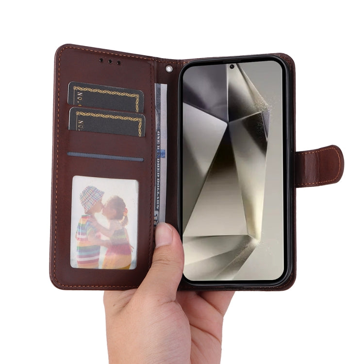 For Samsung Galaxy S25 Ultra 5G ENKAY Card Wallet Calf Texture Leather Phone Case with Screen Film(Black) - Galaxy S25 Ultra 5G Cases by ENKAY | Online Shopping UK | buy2fix