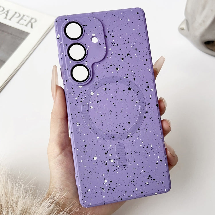 For Samsung Galaxy S25 5G Starry Sky TPU Shockproof MagSafe Phone Case(Purple) by buy2fix
