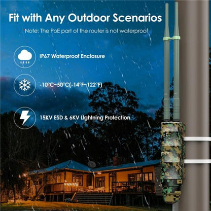 WAVLINK WN570HN2 Poe Weatherproof WiFi Extender 300Mbps High Power Outdoor Router, Plug:EU Plug - Wireless Routers by WAVLINK | Online Shopping UK | buy2fix