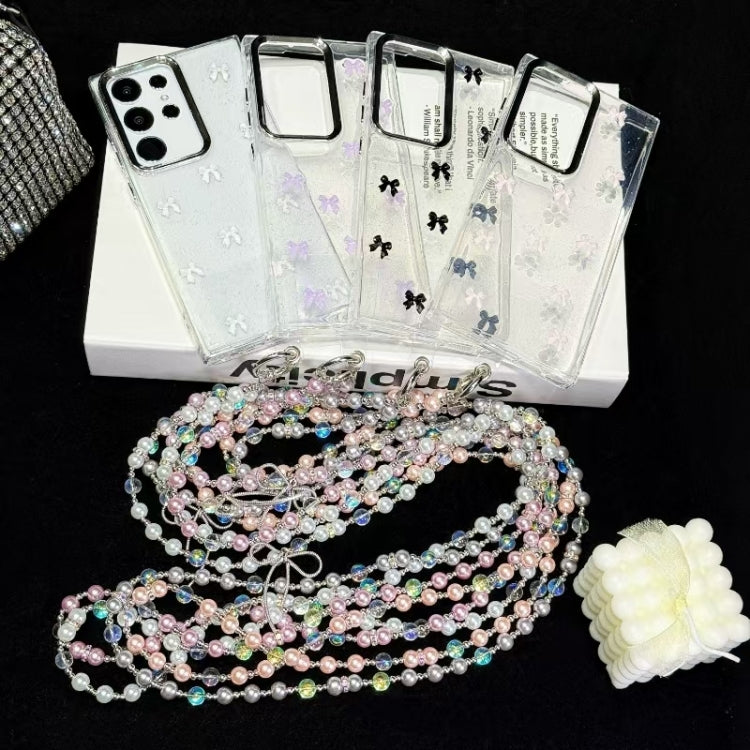 For Samsung Galaxy S25+ 5G Little Fresh Bow Neck Chain TPU Phone Case(White) by buy2fix