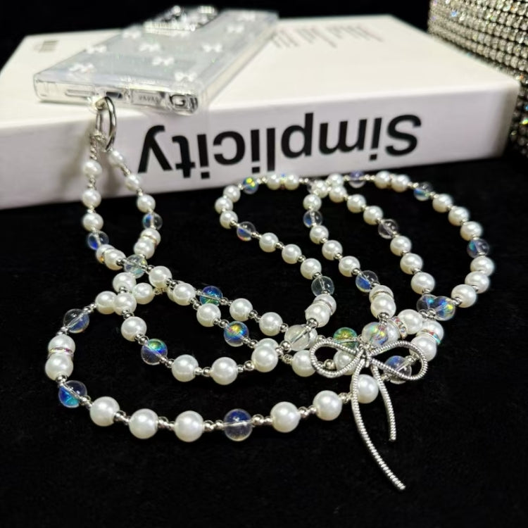 For Samsung Galaxy S25+ 5G Little Fresh Bow Neck Chain TPU Phone Case(Pink) by buy2fix