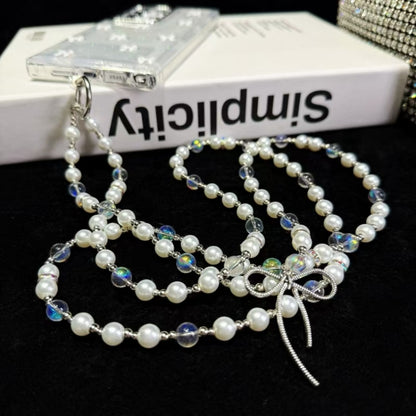 For Samsung Galaxy S25+ 5G Little Fresh Bow Neck Chain TPU Phone Case(Black) by buy2fix