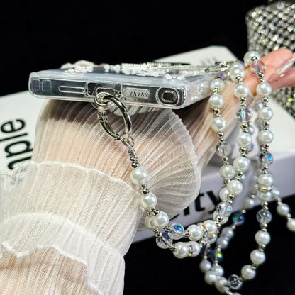 For Samsung Galaxy S25 5G Little Fresh Bow Neck Chain TPU Phone Case(White) by buy2fix