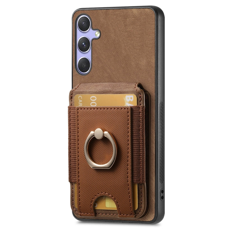 For Samsung Galaxy S25 5G Retro Splitable Magnetic Stand Card Bag Leather Phone Case(Brown) by buy2fix