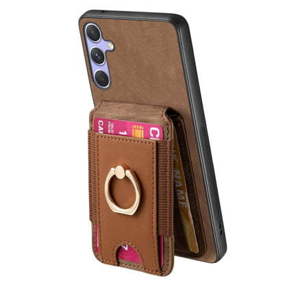 For Samsung Galaxy S25 5G Retro Splitable Magnetic Stand Card Bag Leather Phone Case(Brown) by buy2fix