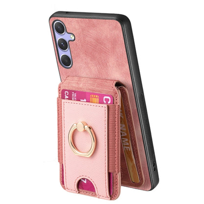 For Samsung Galaxy S25 5G Retro Splitable Magnetic Stand Card Bag Leather Phone Case(Pink) by buy2fix