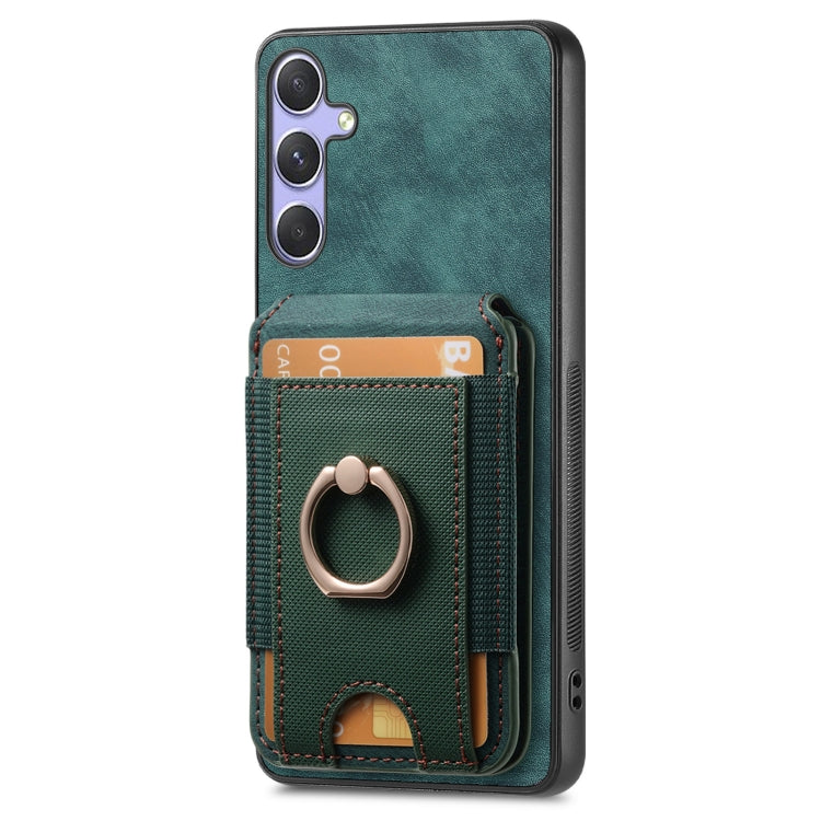 For Samsung Galaxy S25+ 5G Retro Splitable Magnetic Stand Card Bag Leather Phone Case(Green) by buy2fix