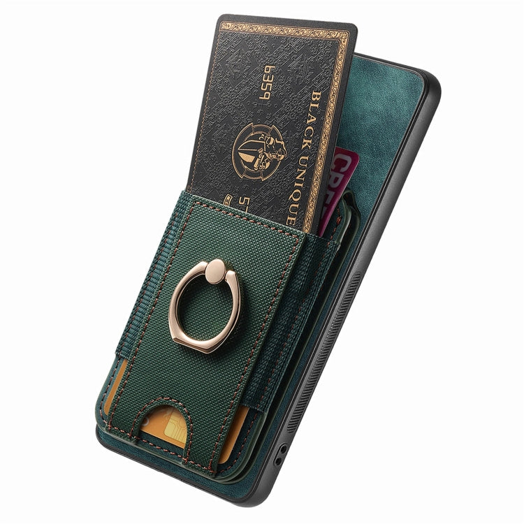 For Samsung Galaxy S25+ 5G Retro Splitable Magnetic Stand Card Bag Leather Phone Case(Green) by buy2fix