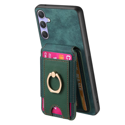 For Samsung Galaxy S25+ 5G Retro Splitable Magnetic Stand Card Bag Leather Phone Case(Green) by buy2fix