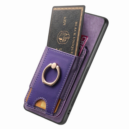 For Samsung Galaxy S25+ 5G Retro Splitable Magnetic Stand Card Bag Leather Phone Case(Purple) by buy2fix