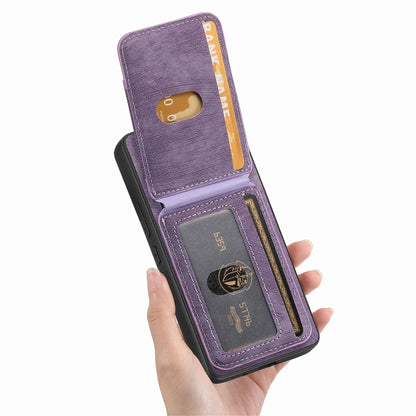 For Samsung Galaxy S25+ 5G Retro Splitable Magnetic Stand Card Bag Leather Phone Case(Purple) by buy2fix