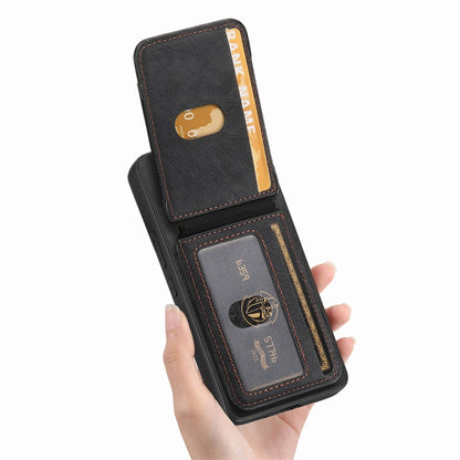 For Samsung Galaxy S25 Ultra 5G Retro Splitable Magnetic Stand Card Bag Leather Phone Case(Black) by buy2fix