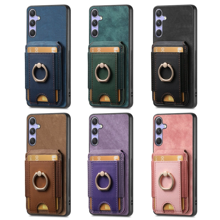 For Samsung Galaxy S25+ 5G Retro Splitable Magnetic Stand Card Bag Leather Phone Case(Green) by buy2fix