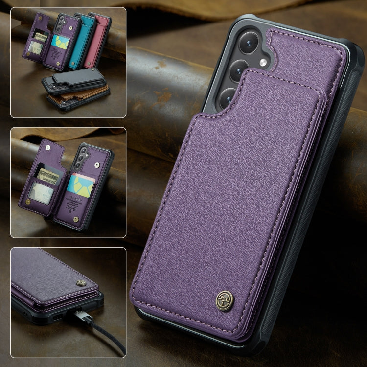For Samsung Galaxy S25 5G CaseMe C22 Card Slots Holder RFID Anti-theft Phone Case(Purple) - Galaxy S25 5G Cases by CaseMe | Online Shopping UK | buy2fix