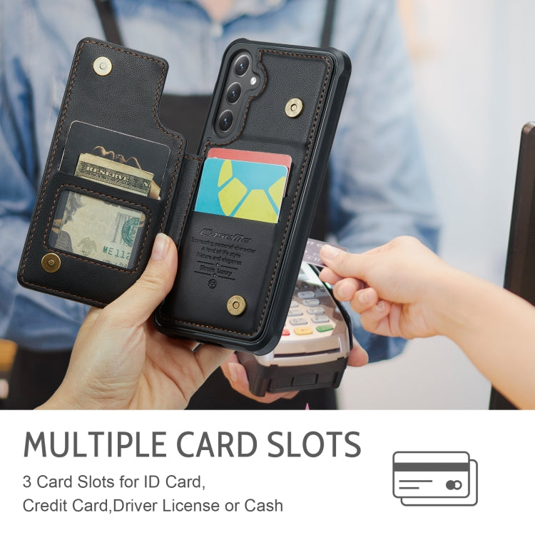 For Samsung Galaxy S25+ 5G CaseMe C22 Card Slots Holder RFID Anti-theft Phone Case(Black) - Galaxy S25+ 5G Cases by CaseMe | Online Shopping UK | buy2fix