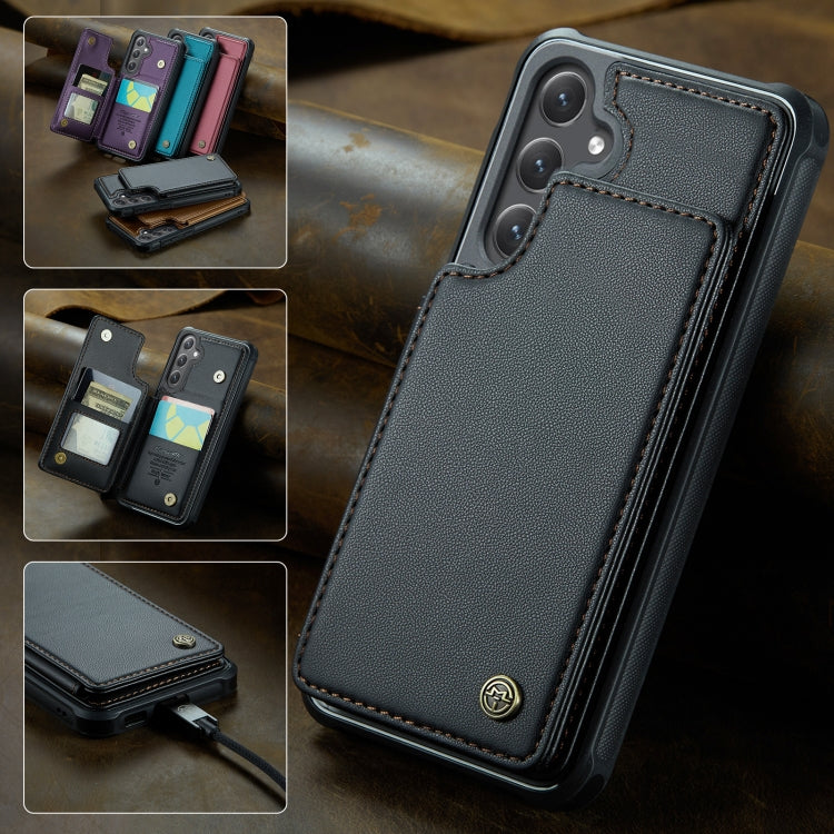 For Samsung Galaxy S25+ 5G CaseMe C22 Card Slots Holder RFID Anti-theft Phone Case(Black) - Galaxy S25+ 5G Cases by CaseMe | Online Shopping UK | buy2fix