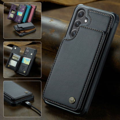 For Samsung Galaxy S25+ 5G CaseMe C22 Card Slots Holder RFID Anti-theft Phone Case(Black) - Galaxy S25+ 5G Cases by CaseMe | Online Shopping UK | buy2fix