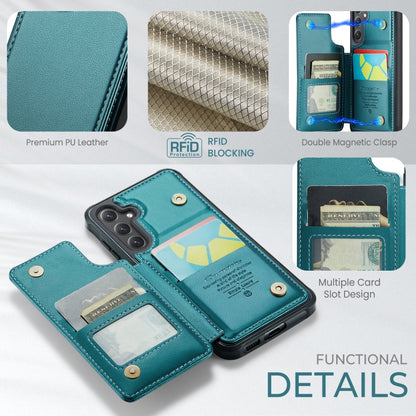 For Samsung Galaxy S25+ 5G CaseMe C22 Card Slots Holder RFID Anti-theft Phone Case(Green) - Galaxy S25+ 5G Cases by CaseMe | Online Shopping UK | buy2fix