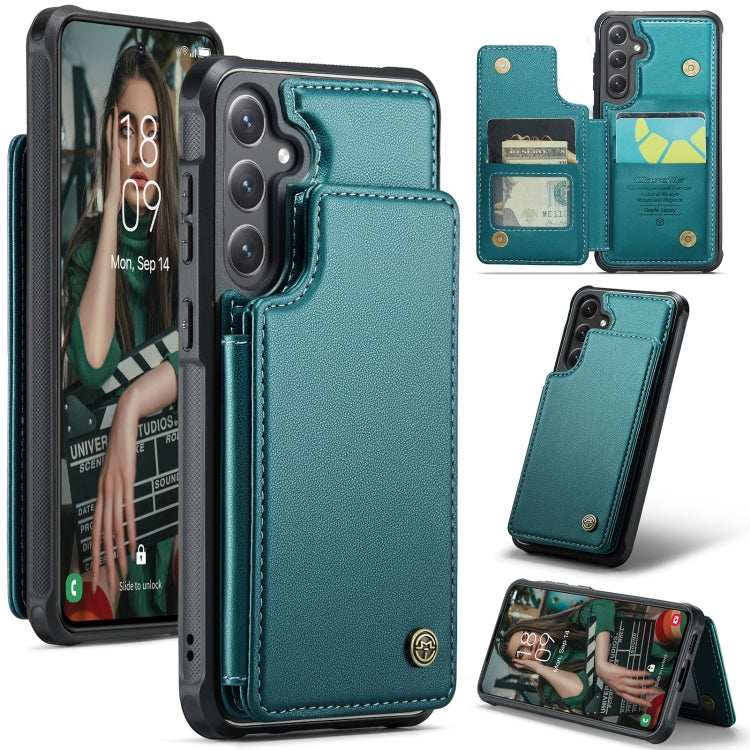 For Samsung Galaxy S25+ 5G CaseMe C22 Card Slots Holder RFID Anti-theft Phone Case(Green) - Galaxy S25+ 5G Cases by CaseMe | Online Shopping UK | buy2fix