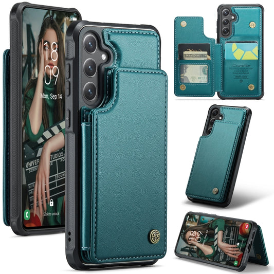 For Samsung Galaxy S25+ 5G CaseMe C22 Card Slots Holder RFID Anti-theft Phone Case(Green) - Galaxy S25+ 5G Cases by CaseMe | Online Shopping UK | buy2fix