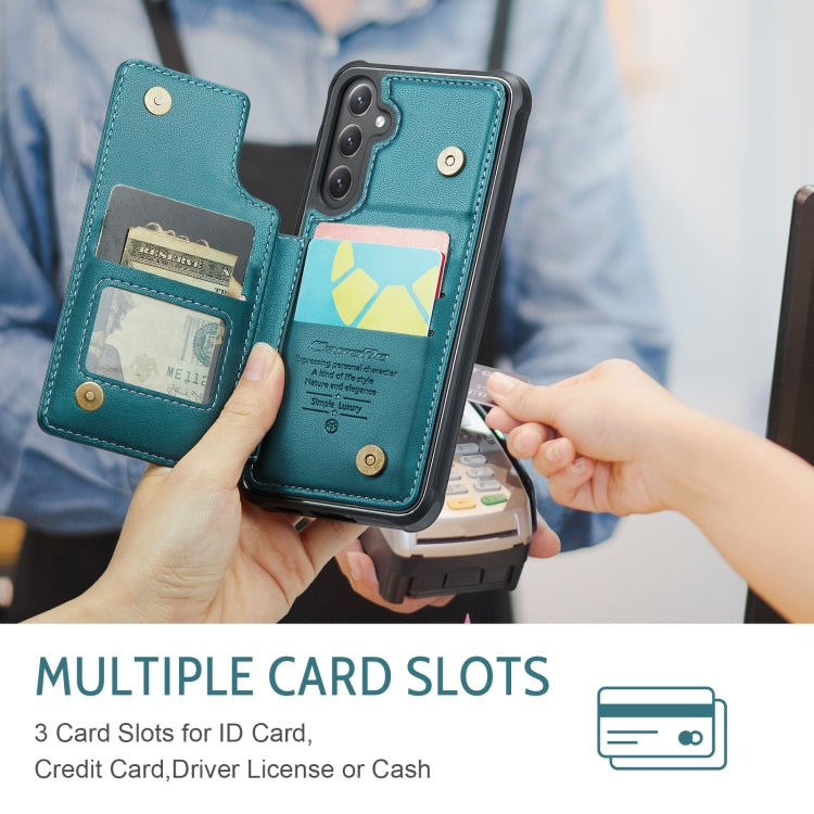 For Samsung Galaxy S25+ 5G CaseMe C22 Card Slots Holder RFID Anti-theft Phone Case(Green) - Galaxy S25+ 5G Cases by CaseMe | Online Shopping UK | buy2fix